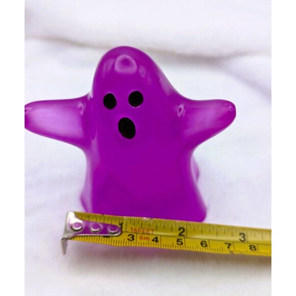Glow-in-the-Dark Ghosts Set of 2 Purple to Blue 3" Tall Handcrafted Resin NEW - Picture 6 of 9